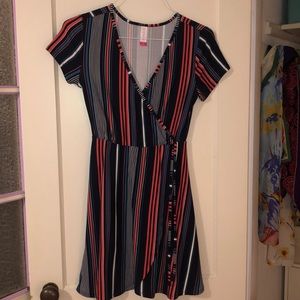 striped summer wrap dress